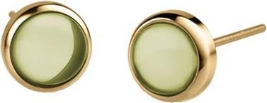 Actual product image Bering Beautiful gold-plated earrings with green crystals Arctic Symphony 714-255-05