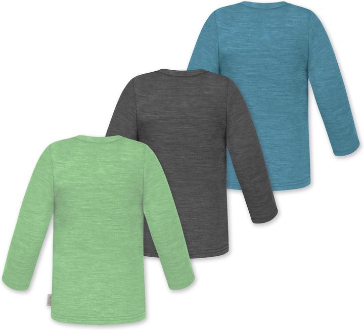 Produktbild Normani 3er Pack Baby Merino Longsleeve „Taupo" - 9475 (68)