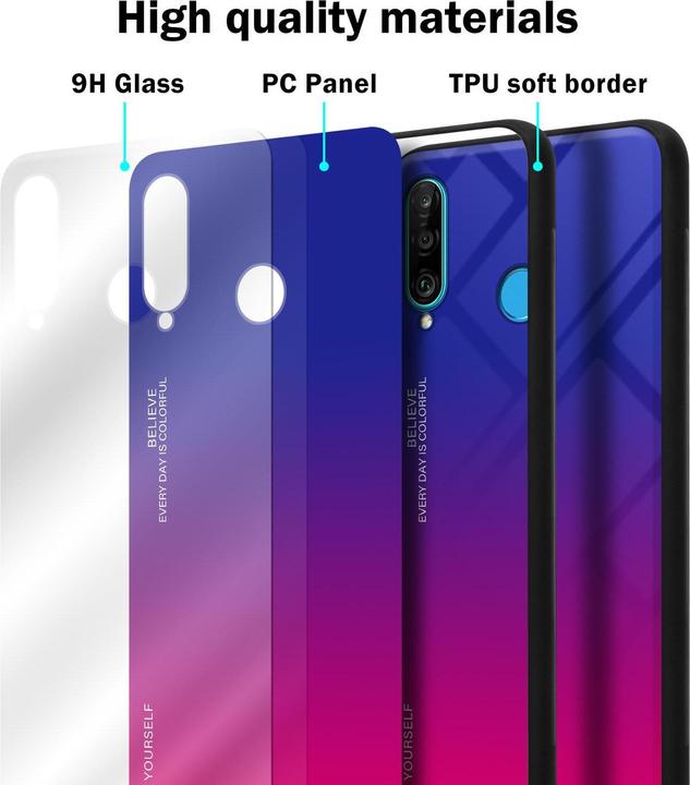 Actual product image Cadorabo TPU 2 colors glass cover (Huawei P30 Lite)