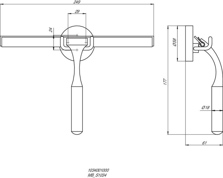 Actual product image Emco Shower wiper System 2 with holder chrome 354500100