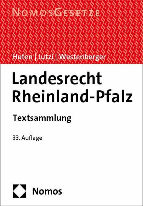 Actual product image Landesrecht Rheinland-Pfalz (German, Friedhelm Hufen, Siegfried Jutzi, Norbert Westenberger, 2024)