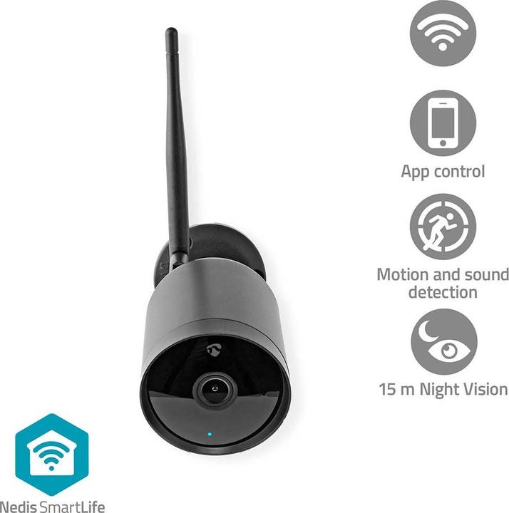 Actual product image Nedis WLAN Smart IP Camera WIFICO40CBK (1920 x 1080 Pixels)