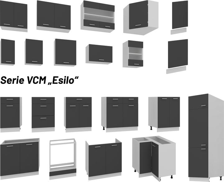 Immagine prodotto VCM Armadio da cucina Larghezza 80 cm Cassetto Base Armadio da cucina Mobili da cucina Esilo (80 x 46 x 82 cm)