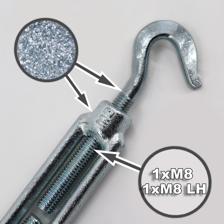 Produktbild Aquagart 50 Seilspanner für Wildzaun Fostzaun Spannschloss Drahtspanner 2 Haken