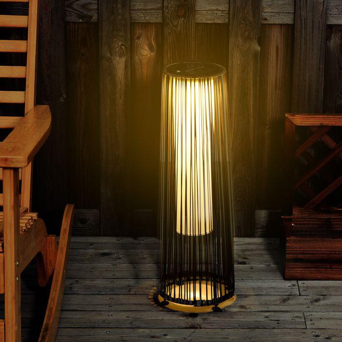 Produktbild Swisshandel24 Solarlampe, Rattan Solarleuchte, Braun, 21,5x21,5x61cm (IP44)