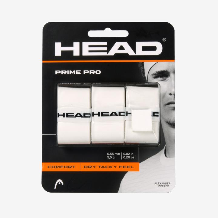 Actual product image Head Prime Pro Overgrip white (3 pcs)