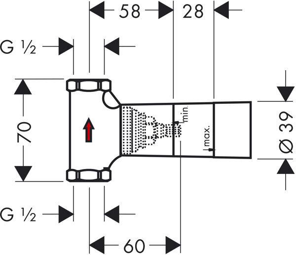 Actual product image hansgrohe HG basic body for shut-off valve UP 52 l/m spindle DN 15