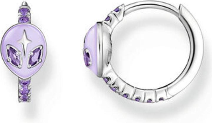 Produktbild Thomas Sabo Creole Alienkopf mit Kaltemaille und violetten Steinen Silber (Emaille, 925er Silber)