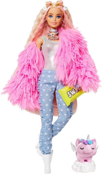 Actual product image Barbie Extra Doll - Fluffy pink jacket