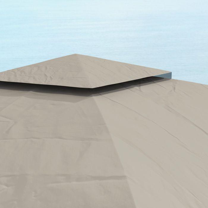 Immagine prodotto Swisshandel24 Pavillon ca. 3,4x3,4 m wasserabweisend, verzinkter Metallrahmen, Hellgrau (340 cm, 340 cm)
