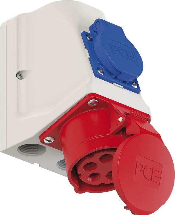 Actual product image PCE CEE Wall socket Combo 16A 400V IP44 9215-6