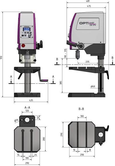Produktbild Stürmer Tischbohrmaschine DX 17 V 16mm M8 B16 50-4000min-¹ OPTI-DRILL