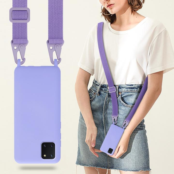 Actual product image Cadorabo Necklace Case Liquid TPU Handy Kette Liquid (Samsung Galaxy A81)