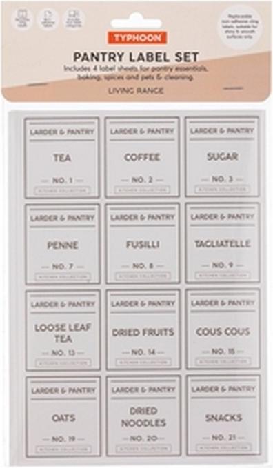 Nutritional values and ingredients Typhoon Set of paper labels 91 pcs. white