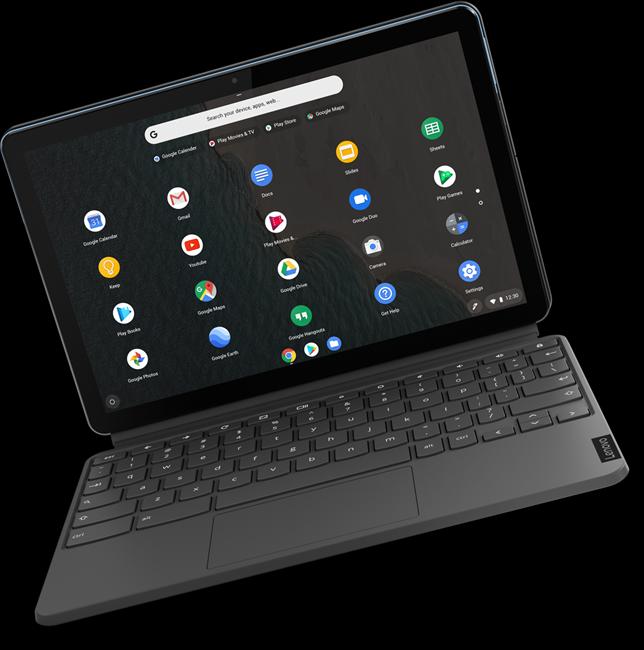 Produktbild Lenovo IdeaPad Duet Chromebook (10.10", 128 GB, Ice Blue, Iron Grey)