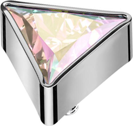 Image du produit Star Piercing Dermal Anchor triangle argent cristal multicolore (sans laiton, Titane G23)