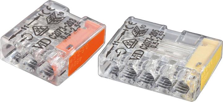 Steckklemmen Mikro, 100 Stk., 3 x 0,5 - 2,5 mm², transparent