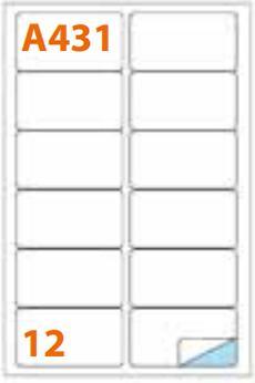 Actual product image Markin 210A431 self-adhesive label White Rectangle with rounded corners Permanent 1200 pieces(