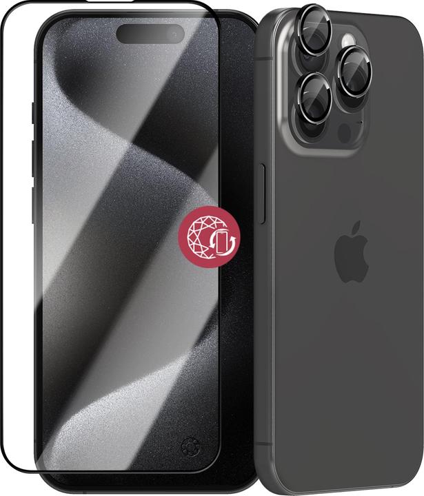 Produktbild Bigben Connected Schutzfolie für iPhone 15 Pro Verreganischer + Kameragläser (1 Stück, Apple iPhone 15 Pro)