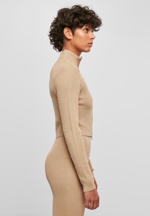 Actual product image Urban Classics Ladies Cropped Rib Knit Zip Cardigan - 19407 (XXL)