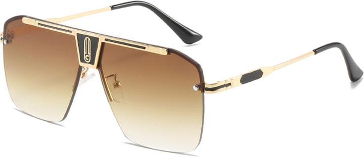 Immagine prodotto Techsuit - Sunglasses (2576) - for Men with Aluminum Frame, Oversized - Gold / Brown