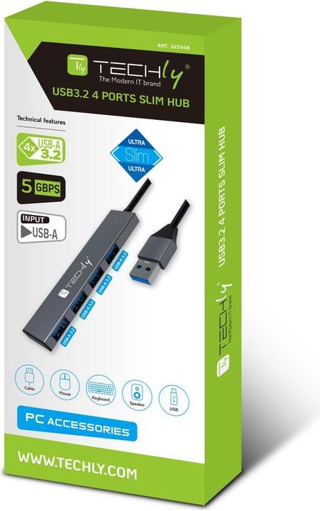 Immagine prodotto Techly HUB USB Hub USB a 4 porte USB3.2 Gen1 (USB-C, 4 Porti)