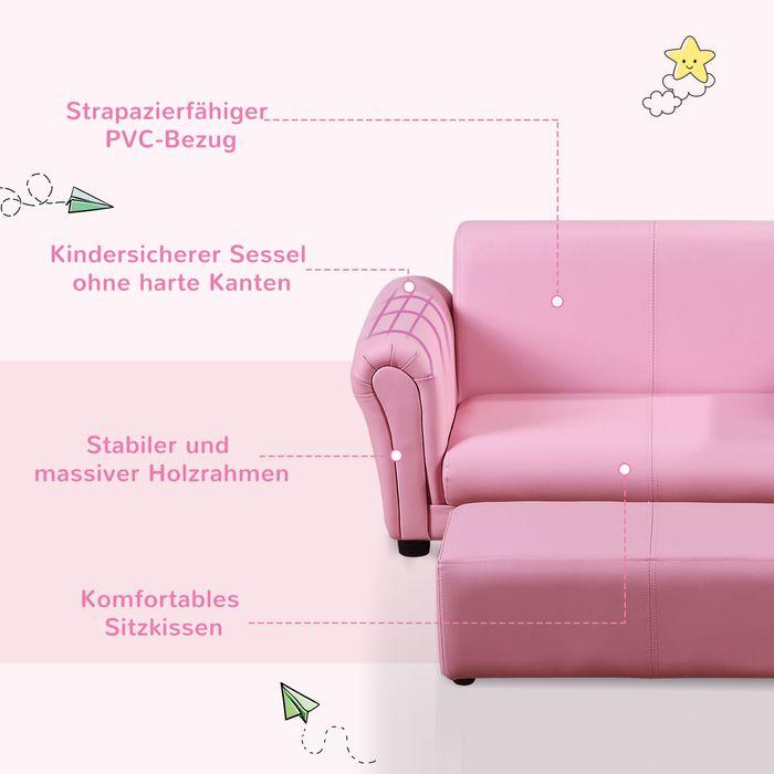 Image du produit Swisshandel24 Fauteuil pour enfants avec repose-pieds Rose, 83x42x41cm (Fauteuil pour enfants)