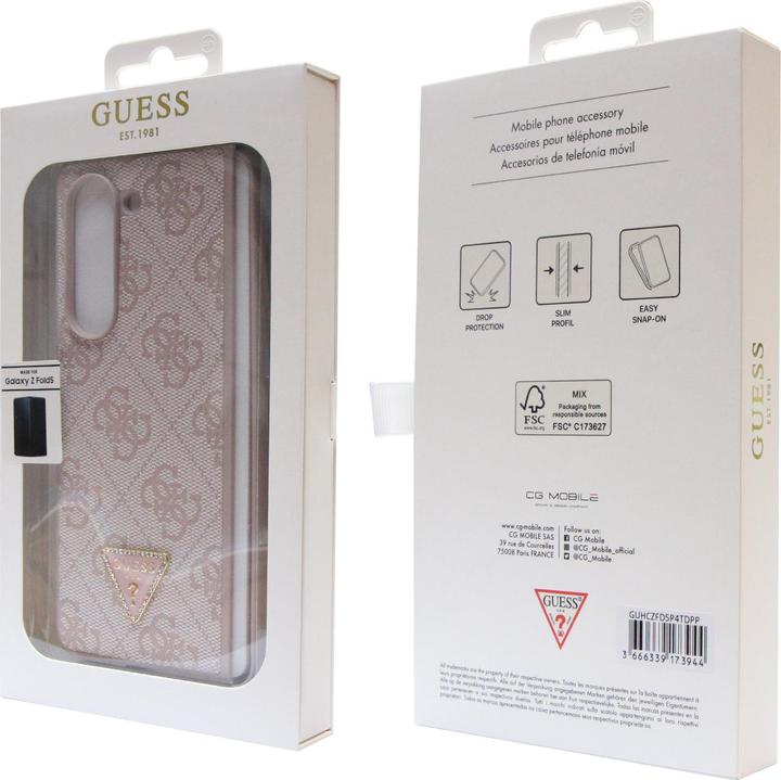 Actual product image Guess 4G Triangle Case Metal Logo for F946B Samsung Galaxy Z Fold5 - pink (Samsung Galaxy Z Fold5)