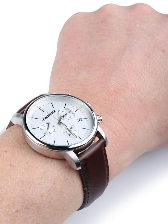 Actual product image Wenger Urban Classic Chrono (Analogue wristwatch, Chronograph, Swiss made, 44 mm)