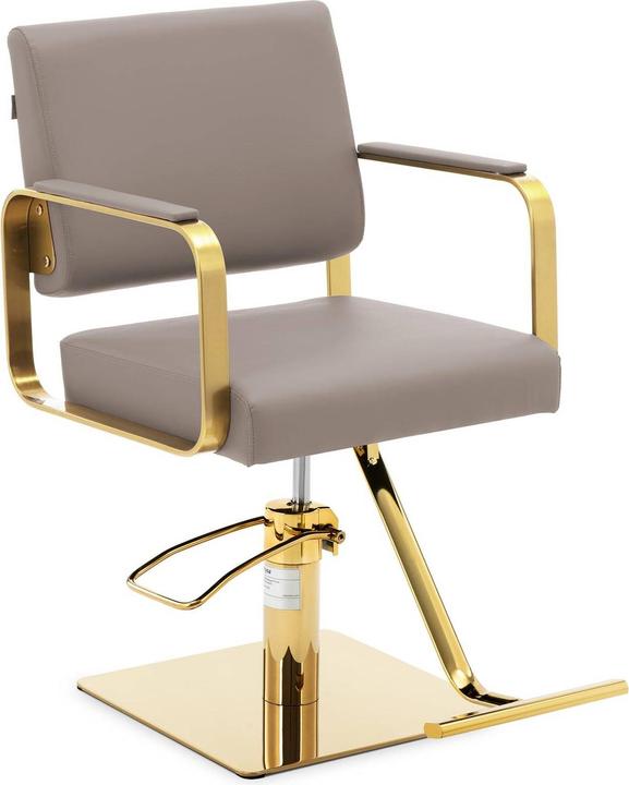 Actual product image Physa Salon Chair with Footrest - 900 - 1050 mm - 200 kg - Beige / Gold