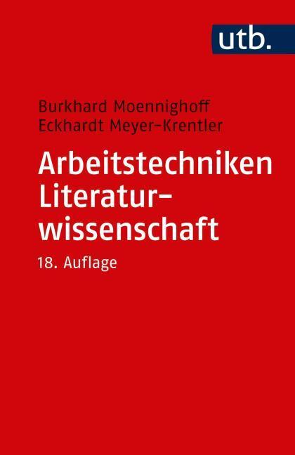 Image du produit Techniques de travail en littérature (Allemand, Burkhard Moennighoff, Eckhardt Meyer-Krentler, 2019)