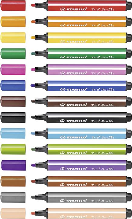 Produktbild STABILO Trio Scribbi Gefederter Dreikant-Filzstift (Mehrfarbig, 14 x)