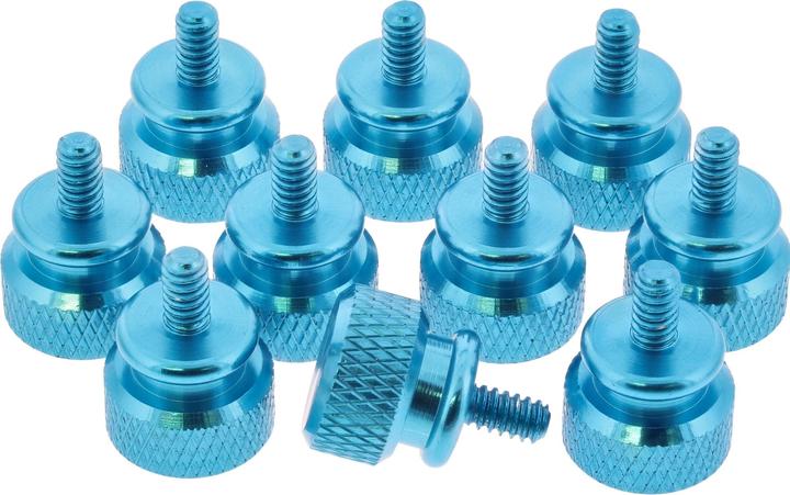 Actual product image Aquatuning Thumbscrews housing blue bigpack (10 pieces)