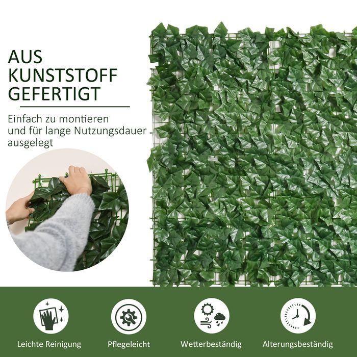 Image du produit Swisshandel24 Haie artificielle Haie brise-vue Plantes Haie décorative murale Vert foncé 300 x 100 cm (300 cm)