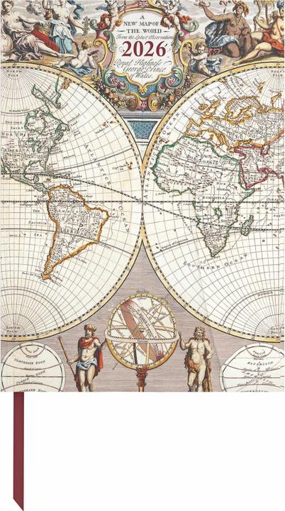 Produktbild Antique Maps 2026 - Diary - Buchkalender - Taschenkalender - 16x22 (16 x 22 cm, Französisch, Deutsch, Spanisch, Italienisch, Englisch, Niederländisch)