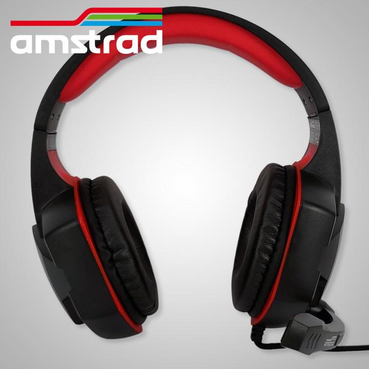 Produktbild Amstrad Gaming Headset 40mm Power Bass Schwarz / Rot (Kabelgebunden)