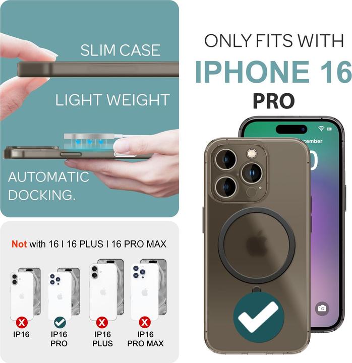Actual product image Nalia Extremely thin 0.3mm hard case with MagSafe, matt cover (Apple iPhone 16 Pro)