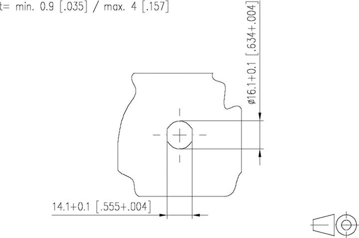 Actual product image Elbro CONNECT M12 Coupling X-coded to RJ45, angled 90 (Network coupling)