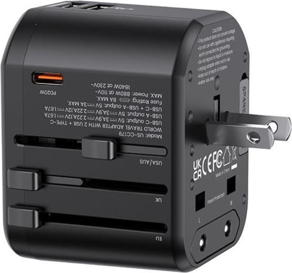 Produktbild Usams T59 Reiseladegerät mit 20W Dual USB-A + Type-C