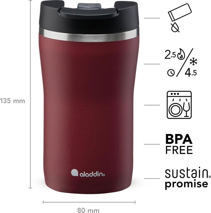 Produktbild Aladdin Café Thermavac Leak-Lock Becher 0.25L Burgundy Red (0.25 l)