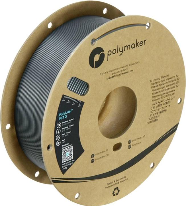 Image du produit Polymaker PolyLite PETG (PETG, 1.75 mm, 1000 g, Gris)