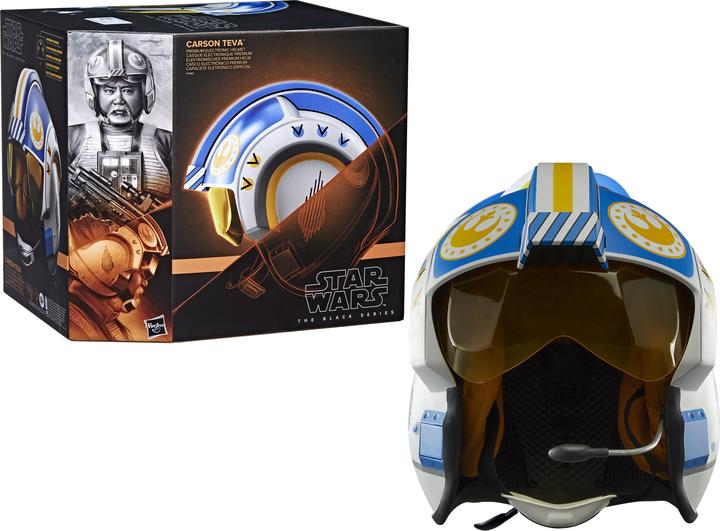 Actual product image Hasbro Star Wars: The Mandalorian Black Series Electronic Helmet Carson Teva