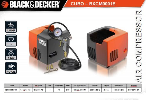 Image du produit Black & Decker Compresseur portable Cubo (8 bar, 180 l)