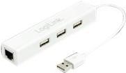 Produktbild LogiLink USB 2.0 auf Fast Ethernet Adapter, weiá (3 Ports)