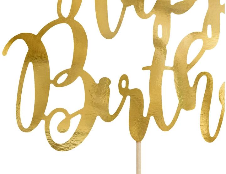 Image du produit Partydeco Cake Topper Happy Birthday Gold