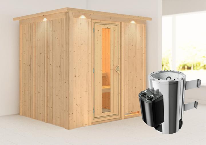 Actual product image Karibu Daria with roof wreath (Plug & Play 3.6 KW internal control)