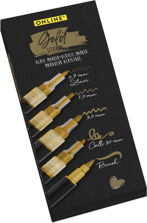 Actual product image Online Gold Lettering Set (Gold, 3 mm, 5 x)
