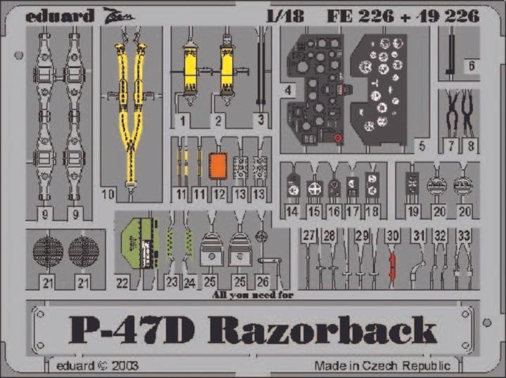 Actual product image Eduard P-47D Razorback for Tamiya Kit
