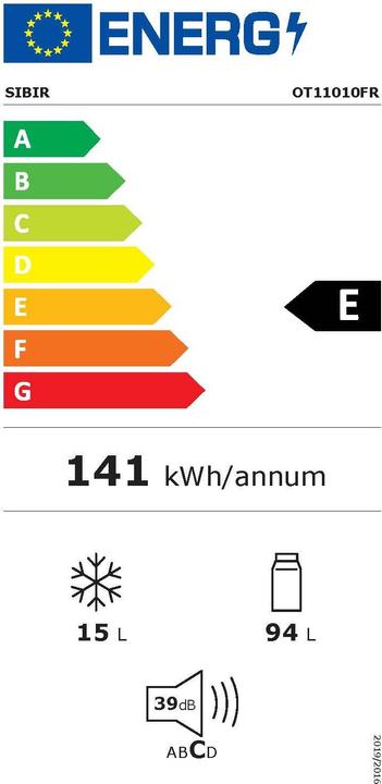 Energy Label Sibir OT11010FR (109 l)