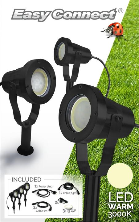 Easy Connect Set avec 3 projecteur alu noir (960 lm, GU10, IP67)